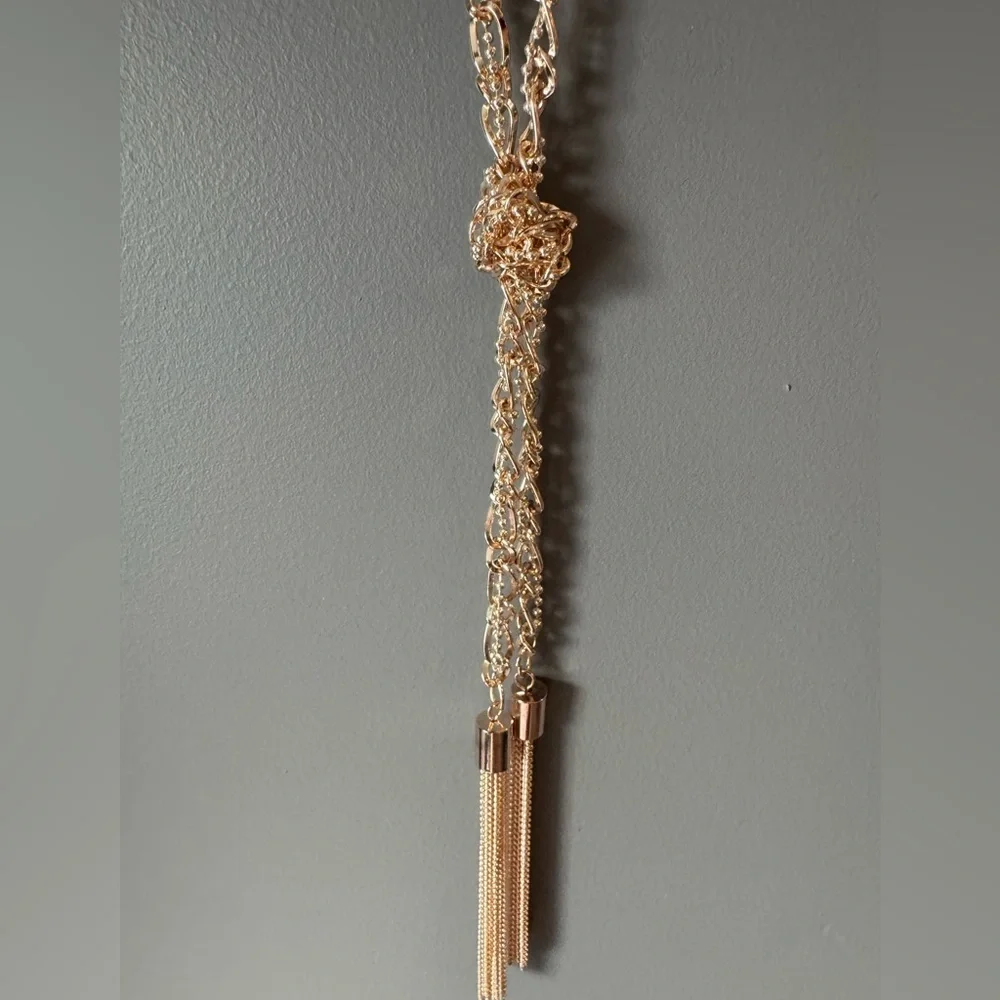 NWT Guess Gold and Silver Tassel Necklace - Picture 2 of 16
